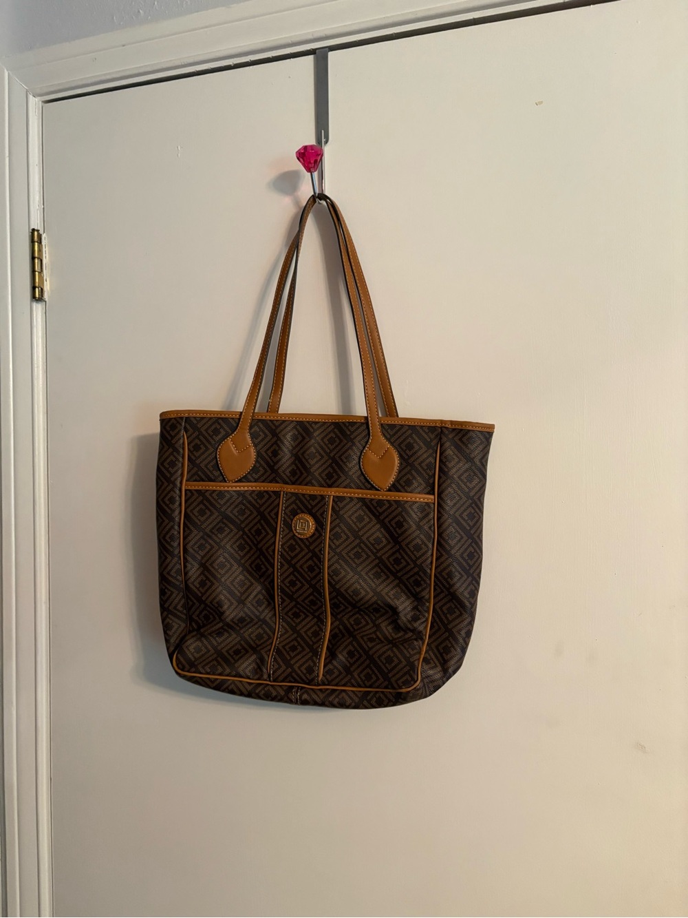 Liz Claiborne Brown Tote with Tan Trim